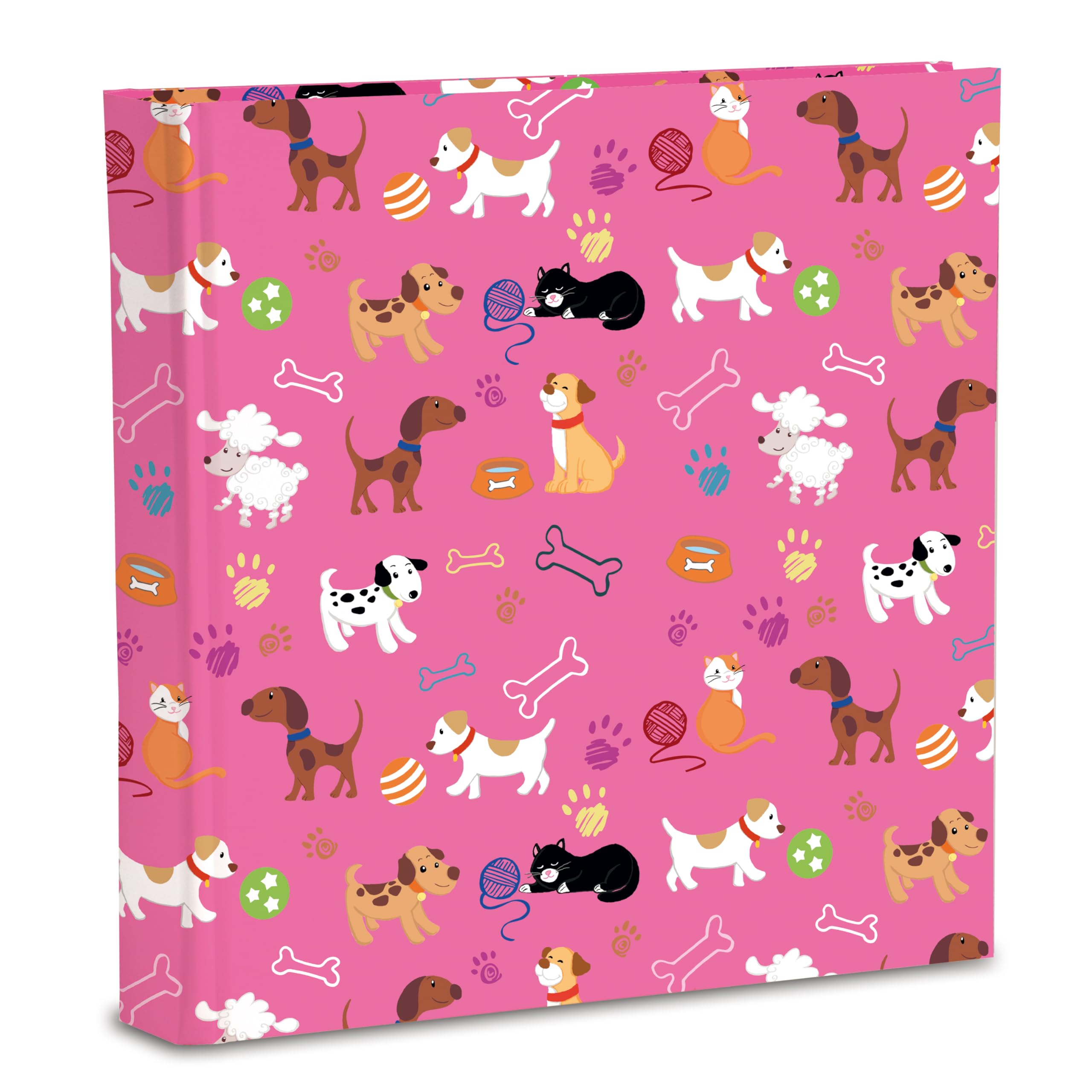 Photo Album 31x31/40fg (80 Pages) in Cardboard Interspersed with Tissue Paper, Pink