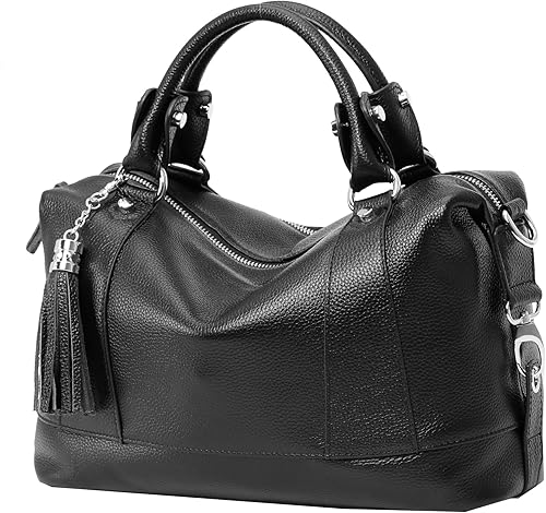 Heshe - Bolsa de hombro de piel para mujer con asa superior bolsa cruzada Black, Dark Blue, Dark Brown, Light Blue, Sorrel, Wine