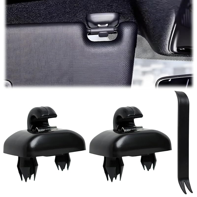 Kit com 2 Clipes de Reposição para Para-Sol Audi em ABS Preto com Ferramenta de Remoção