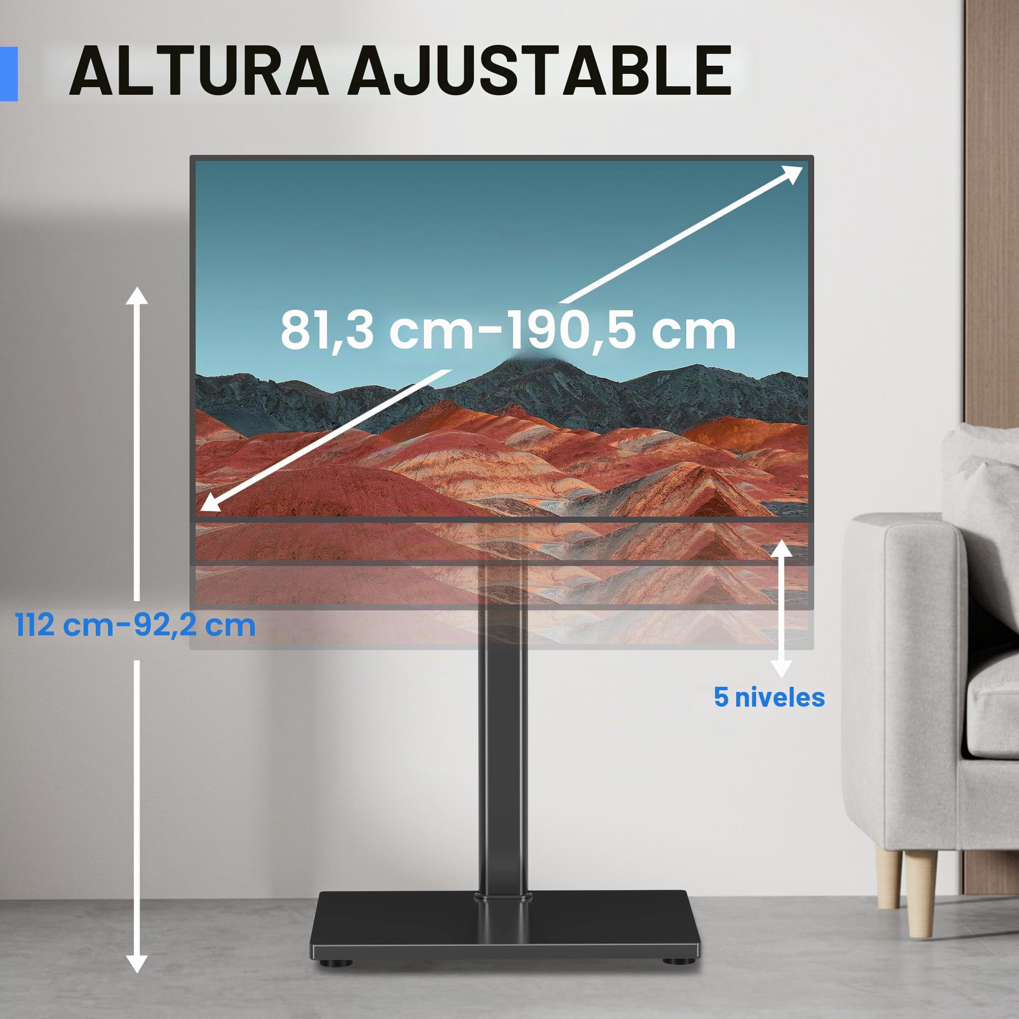 XINLEI Soporte Universal para TV de 32 a 75 Pulgadas, con gestión de Cables, Carga máxima 60 kg, VESA 600 x 400 mm, TS004H