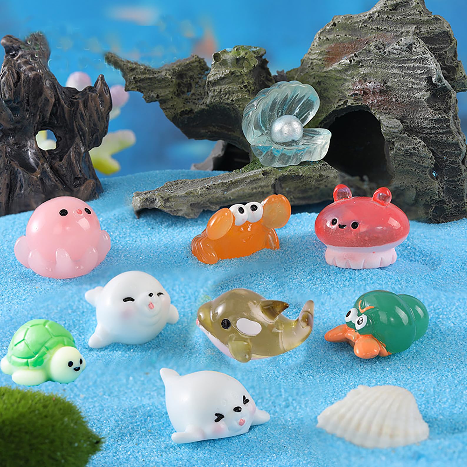 200 Mini-Meeresfiguren Aus Harz – Sortiment Mit Walen, Schildkröten & Mehr Für Deko & Basteln