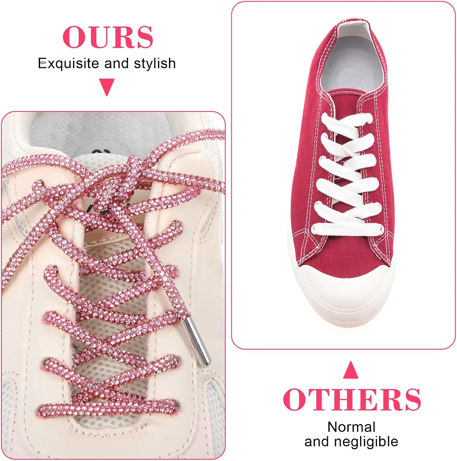 1 Pair of Glitter Rhinestone Rope Sparkly Crystal Shoe Laces String for Shoes Sweatpants Hoodies Bags