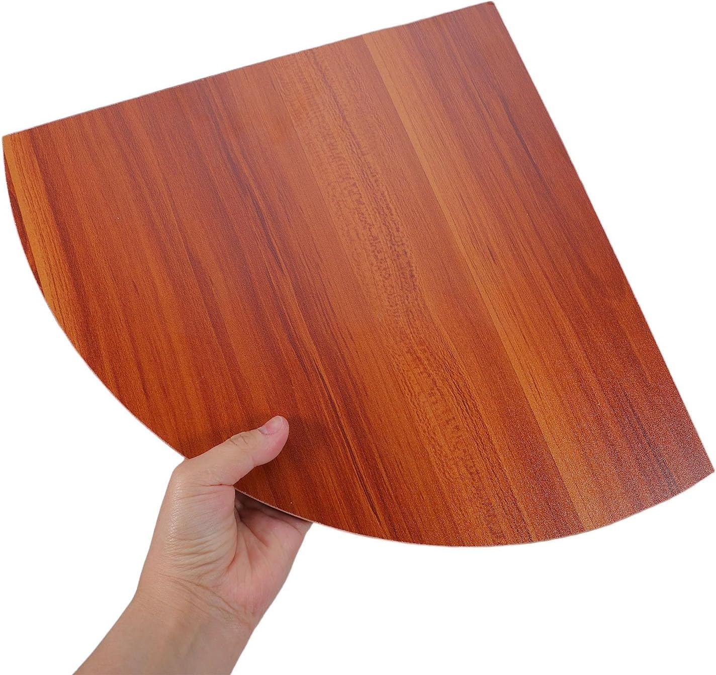 Wooden Corner Shelf Wall Mounted for Storage and Display Brown