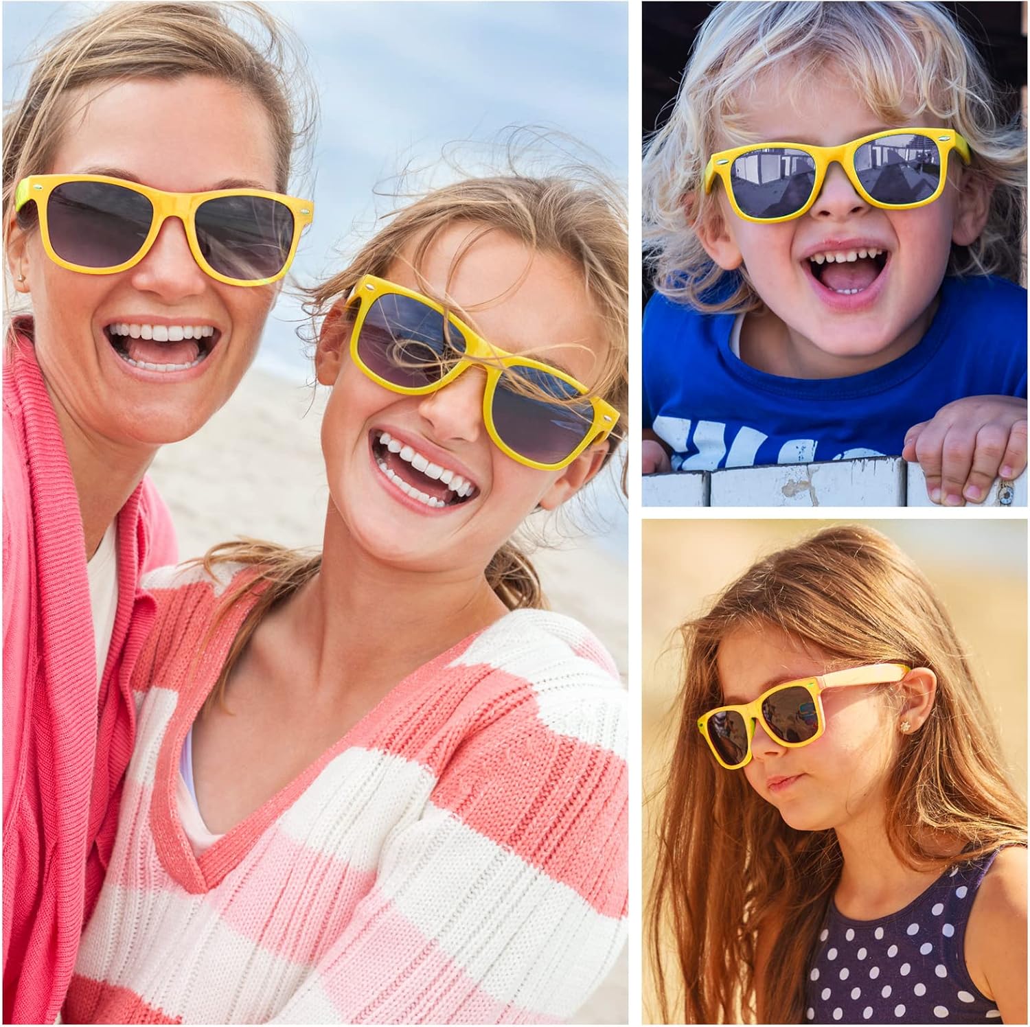 TUPARKA 12 Pack Sunglasses in Bulk School Party Goody Bag Fillers for Birthday Party Beach Pool Party, Yellow - Image 5