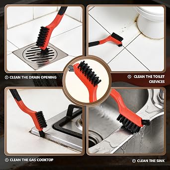 12 Pieces Nylon Brush Set, Nylon bristles for Cleaning Welding Slag and Rust,Scratch Brush with Mini Head & Hanging Hole for Everyday Cleaning