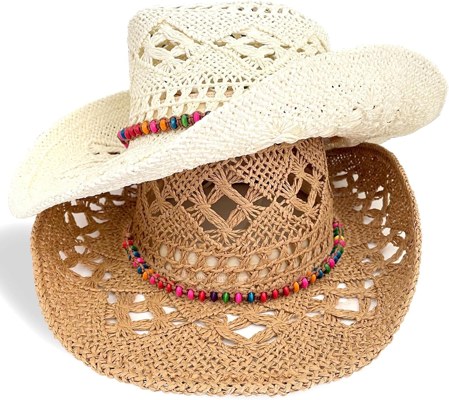 Cowboy Hat Bands for Women Men, Cowgirl Hatbands Hand Made Replacement Pearl Hat Belt Men Fedora Panama Hats - Image 6