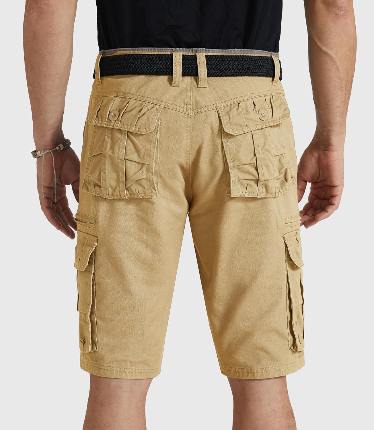 Mens Cargo Shorts Cotton Work Shorts Multi Pocket Casual Workout Shorts for Men NO Belt - Image 4