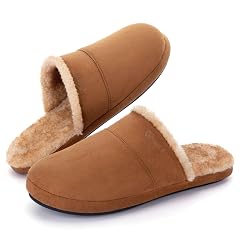 Zigzagger Mens Fuzzy Scuff House Slippers Indoor Memory Foam Winter Warm House Shoes