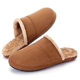 Mens Fuzzy Scuff House Slippers Indoor Memory Foam Winter Warm House Shoes