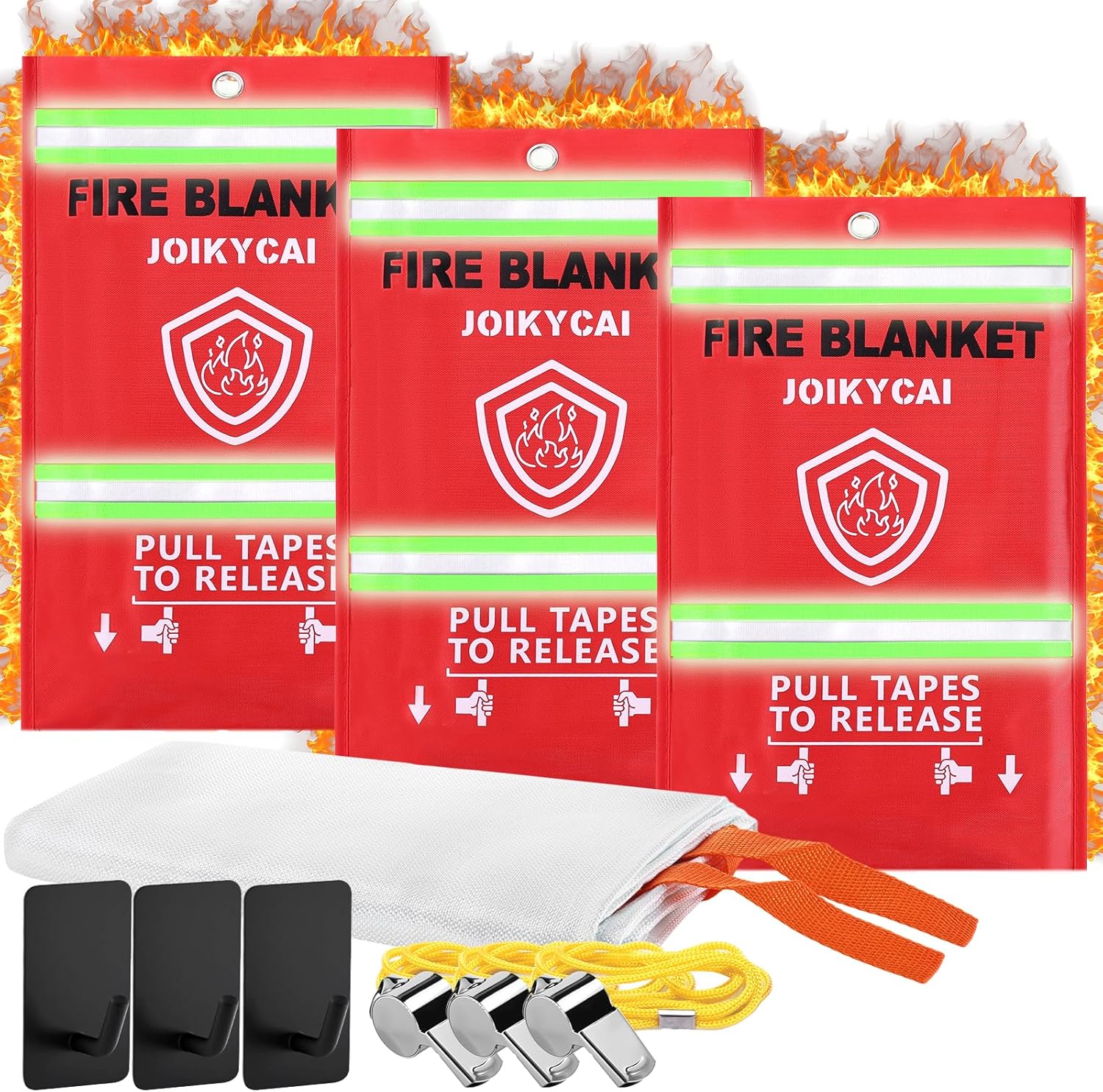 Emergency Fire Safety Blankets for Home, Kitchen, RV & Camping – 3 Pack Emergency Fire Safety Blankets for Home, Kitchen, RV & Camping – 3 Pack