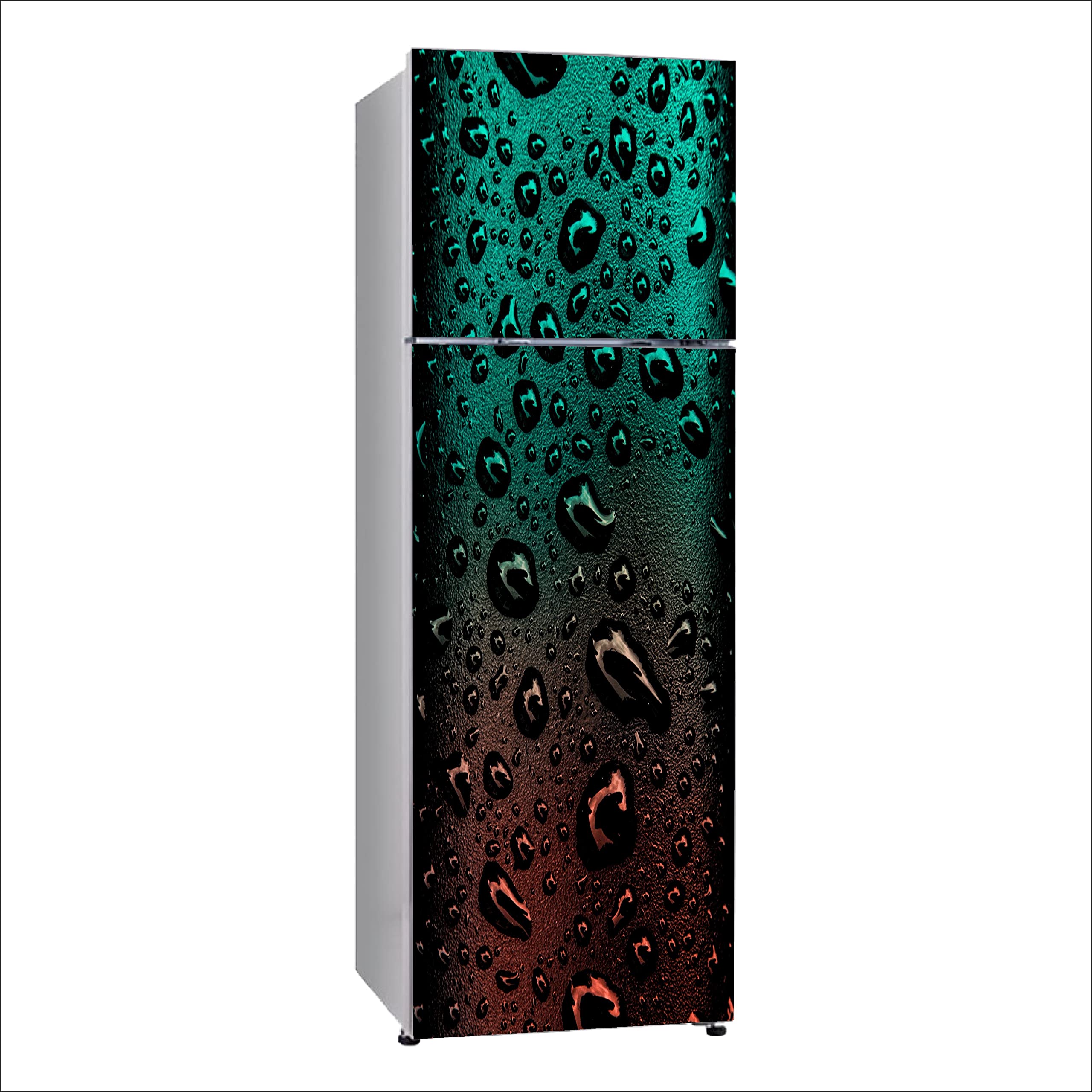 Decorative Colorful Water Liquid Fluid Drop Green Exta Large Sticker for Fridge Décor CFD0972