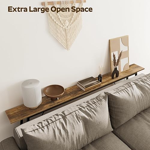 Miniatura 4 de Mesa consola, mesas de sofá de 2 niveles de 71 pulgadas con almacenamiento, mesa de entrada estrecha, detrás del sofá, mesa de pasillo delgada para