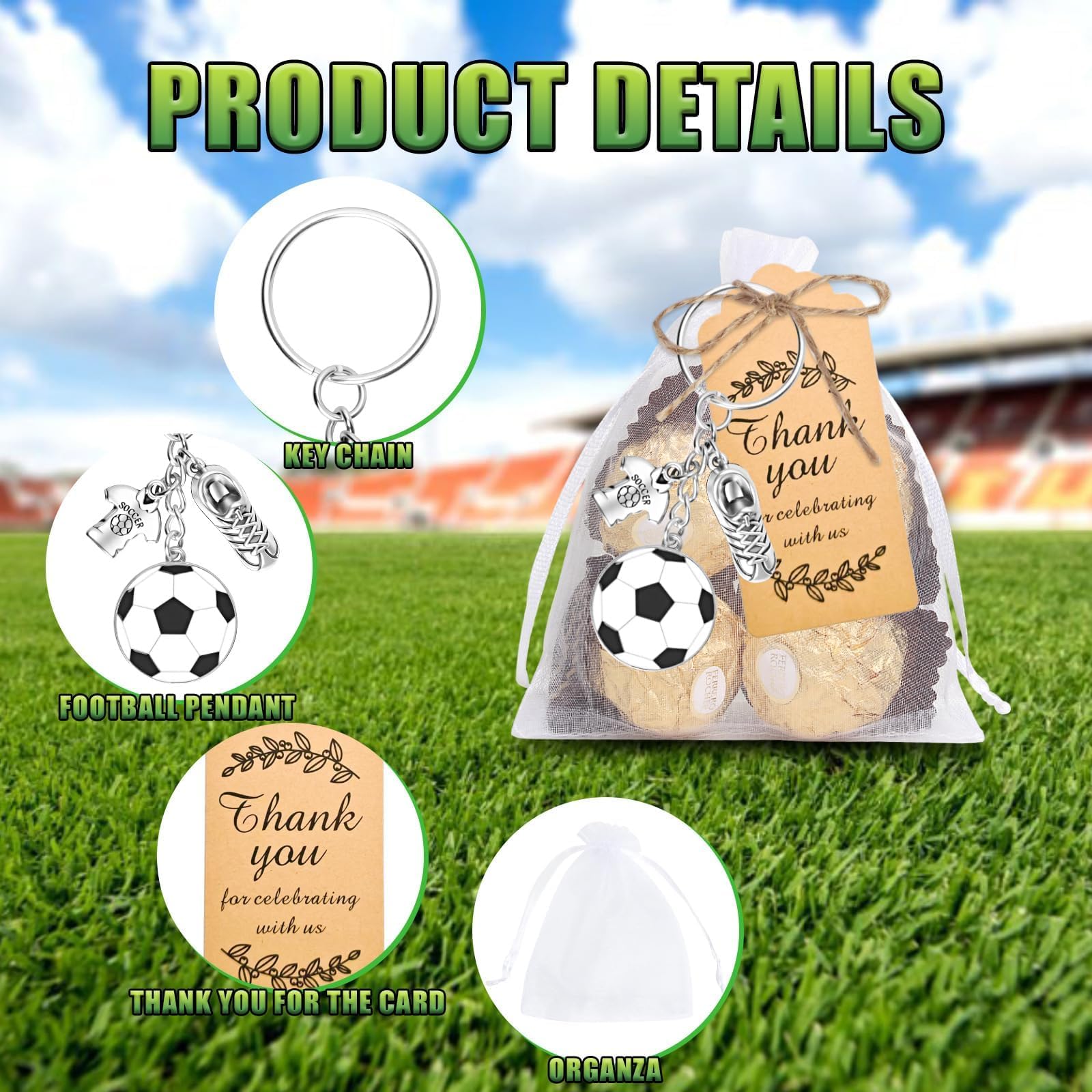 Portachiavi Calcio Metallici Argento 10 Pezzi Ciondolo Zaino Accessori Souvenir Sportivi