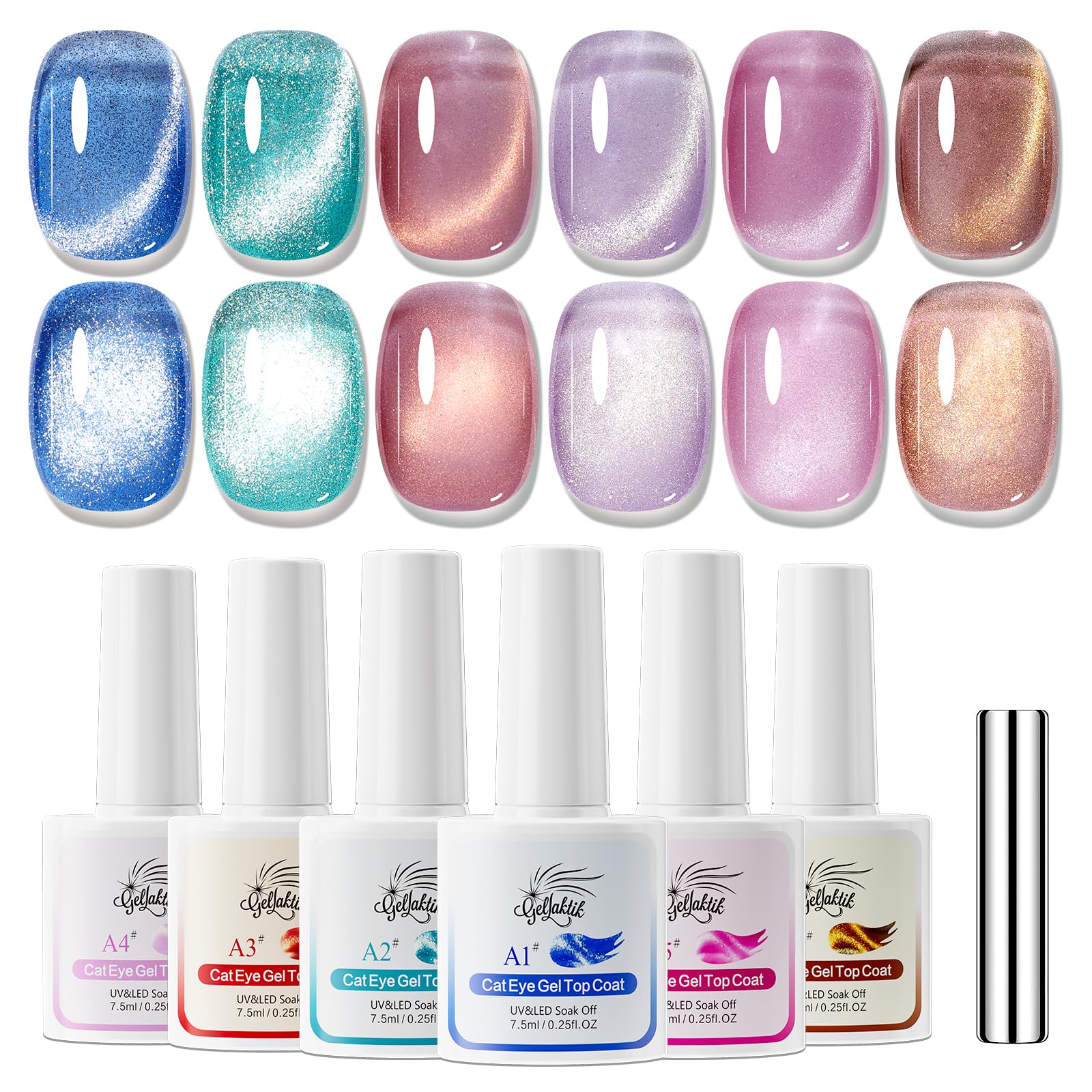 50% OFF GELLAKTIK Cat Eye Gel Polish Kit--6 Pcs