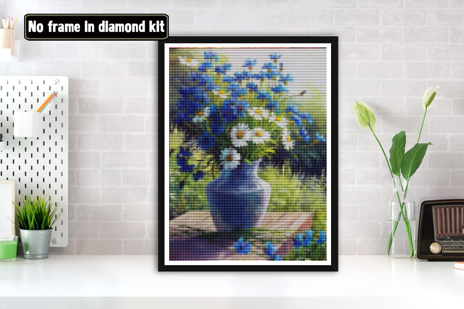 Bimkole Kit Diamond Painting 5D Fai Da Te - Fiori In Vaso, Quadro Con Strass Rotondi 30x40cm, Decorazione Murale - copertina