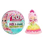 LOL Surprise Mix & Make Birthday Cake Tots with Collectible Doll, DIY Cake Dress, Cake Making and Decorating, Ingredients and Glitter Sprinkles, Cake Dress Doll- Great Gift for Girls Age 3+