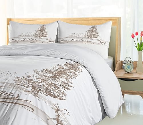 Miniatura 4 de Ambesonne - Funda de edredón, diseño multicolor, tres tamaños, Tela, Marrón, King