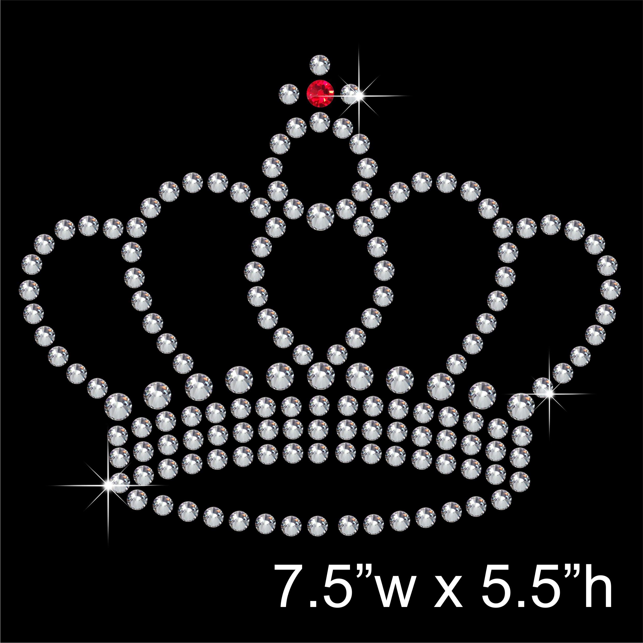 TShirt Showroom Crown Tiara Hotfix Rhinestone Diamante Iron on Transfer Motif Applique