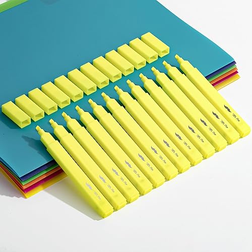 Miniatura 7 de Mr. Pen - Resaltadores de punta cincel, estéticos y lindos, amarillo fluorescente, resaltadores y bolígrafos que no traspasan el papel de Biblia,