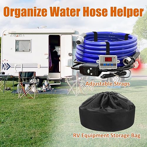 Miniatura 7 de Manguera de agua dulce para autocaravana calentada de 50 pies (actualización 2023) con sistemas de control de temperatura para mantener el agua