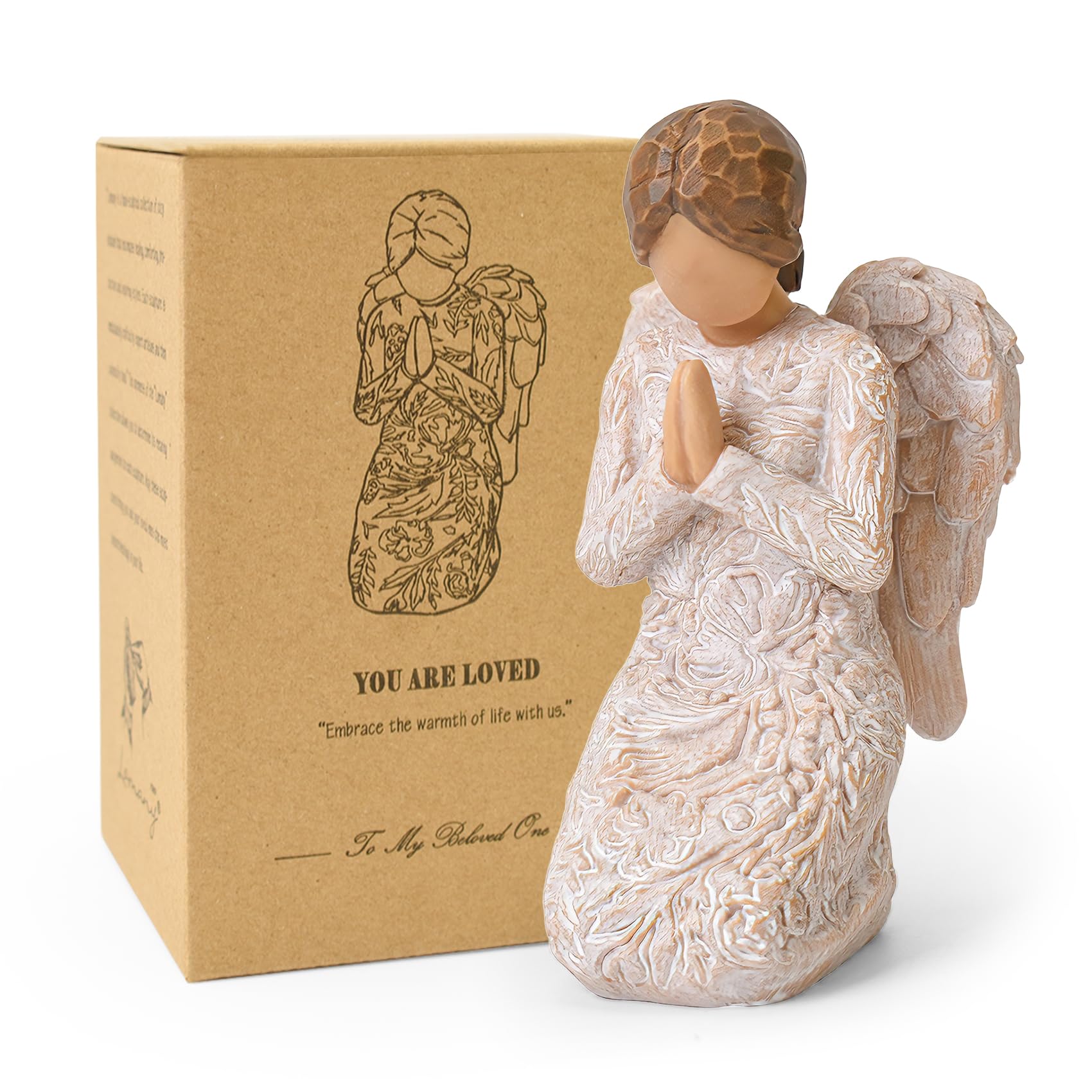 NANAOUS Christening Gifts for Girls, Baptism Gift, Praying Angel Figurines, First Communion Confirmation, Religious Gift for Women, Hand-Painted Sculpted Statue for Home Tabletop Decor — image 1