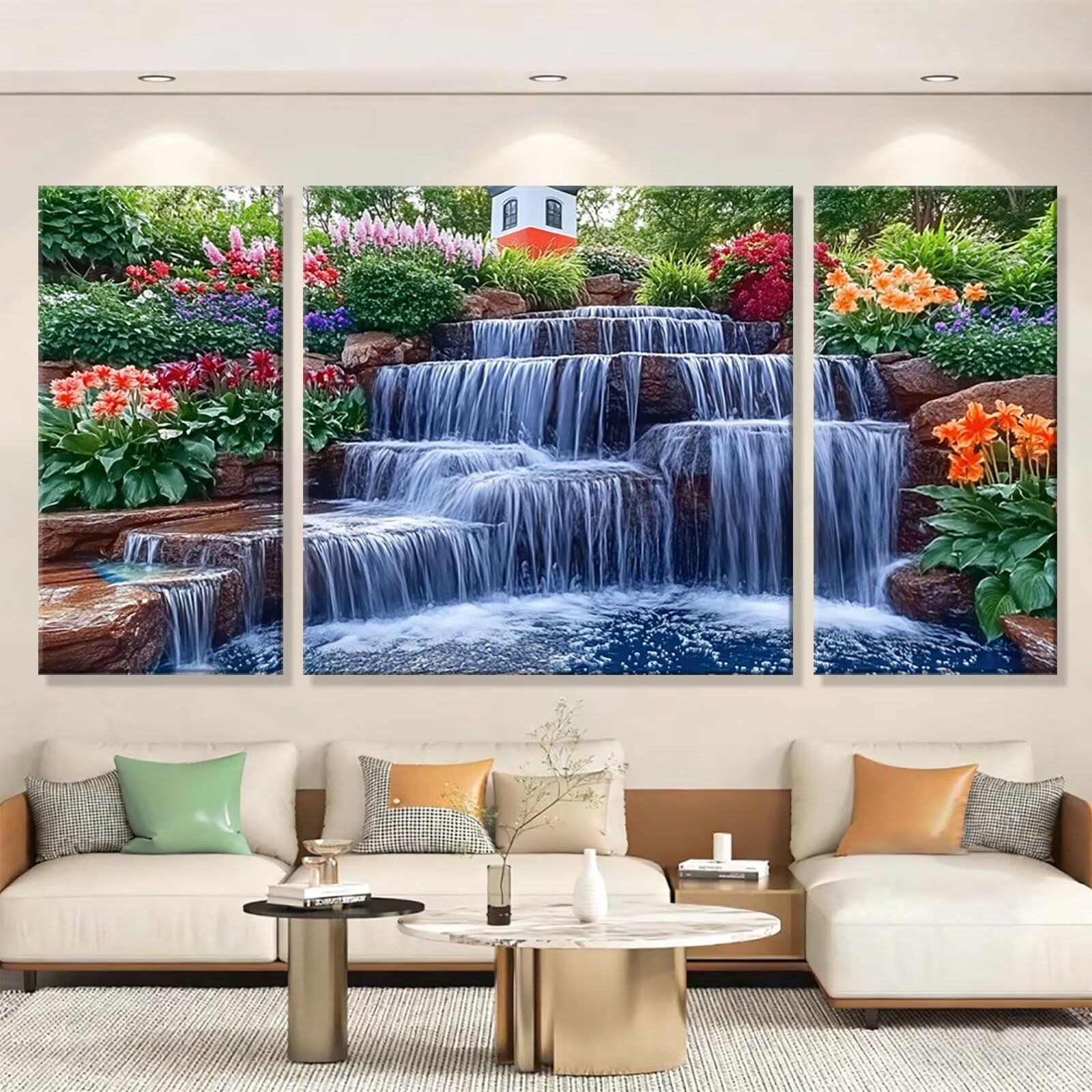 3 Pezzi Dipingere con i Numeri adulti, Paint by Numbers Autunno Fiori freschi, Kit Lavoretti Creativi, Kit Pittura Acrilica Fai-da-Te, con Pennello, Decorazioni Casa 70x140cm (Senza Cornice) y1s-787