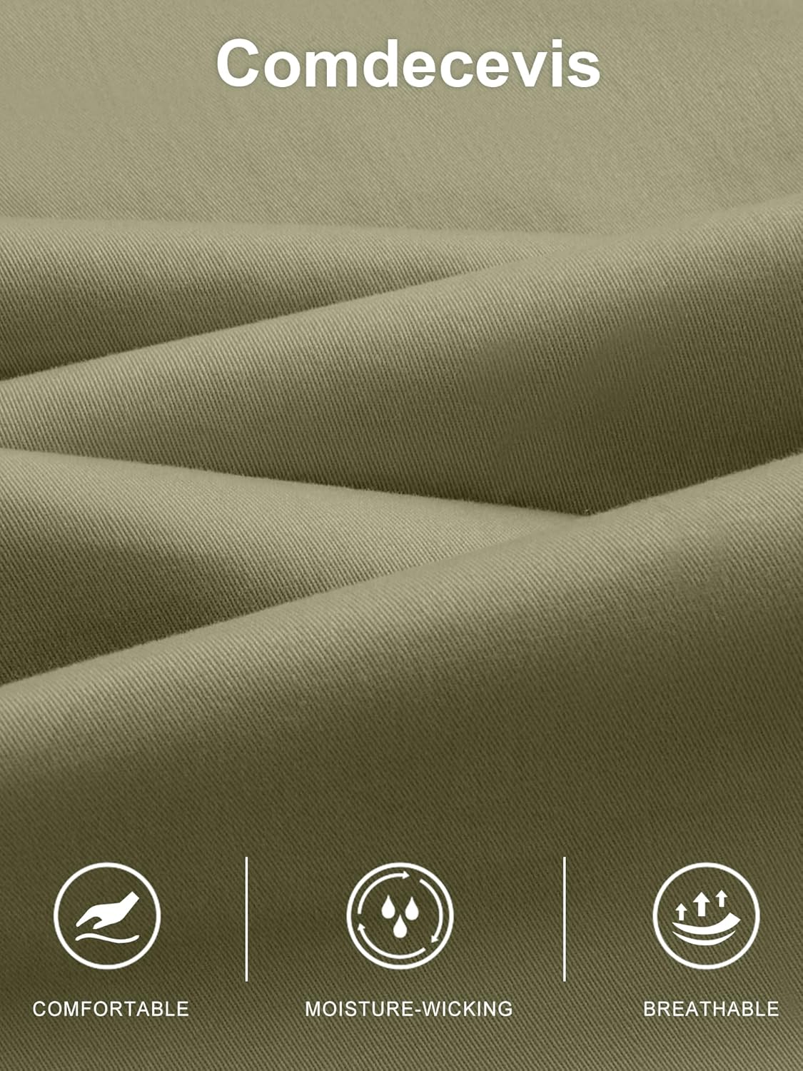 Comdecevis Men's Casual Cargo Pants Workout Joggers Stretch Sweatpants Hiking Drawstring Tactical Pants with Multi Pockets - Image 6