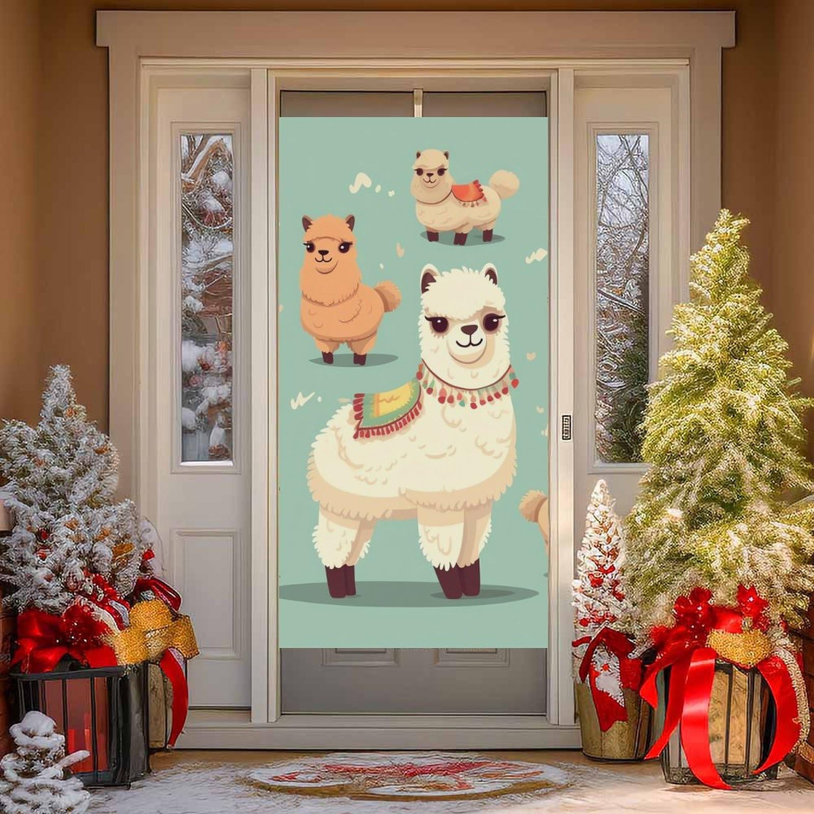 NTVOWPZO Alpacas Door Curtains for Doorway Privacy Dividers Door Banner Blackout Curtains Fabric Door Window Curtain for Home Bedroom Kitchen Decor 35.4x70.9 in Decorative Banner