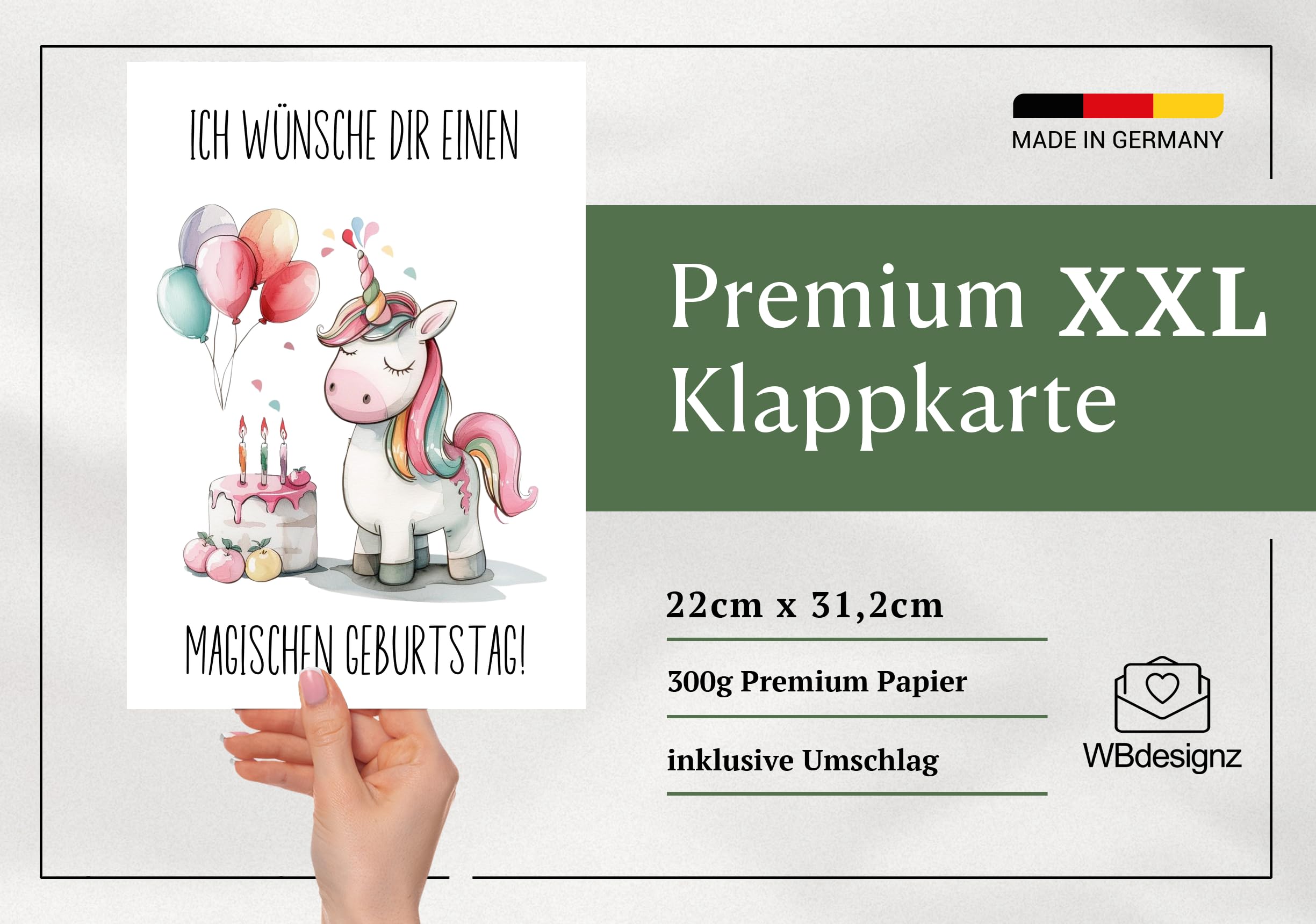 WBdesignz Carte D'anniversaire « Ich Wünsche Dir Einen