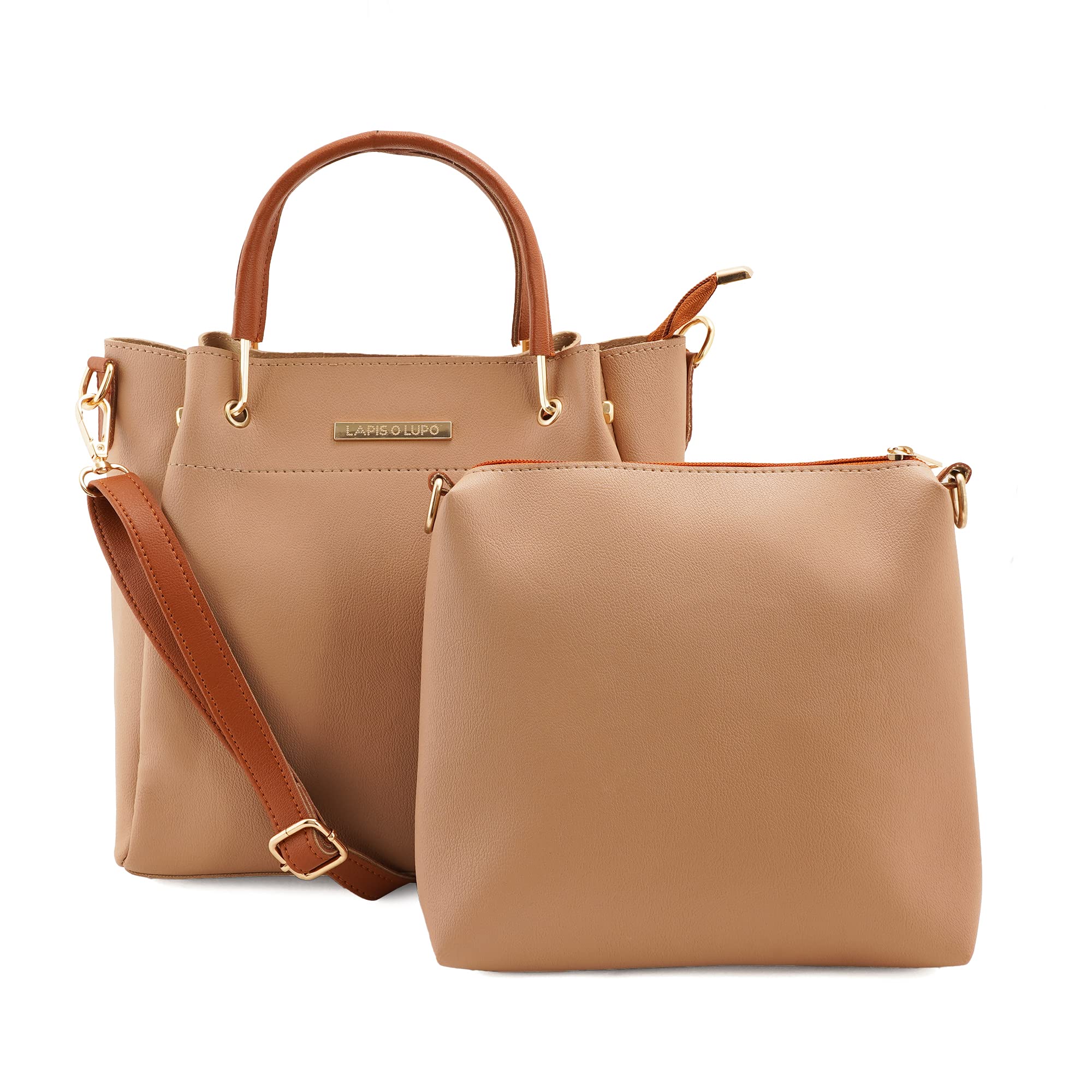 LAPIS O LUPOHand bag Top Handel For Women small Synthetic Leather ladies Crossbody Sling Purse Travel Shoulder Strap Combo (Set of 2)