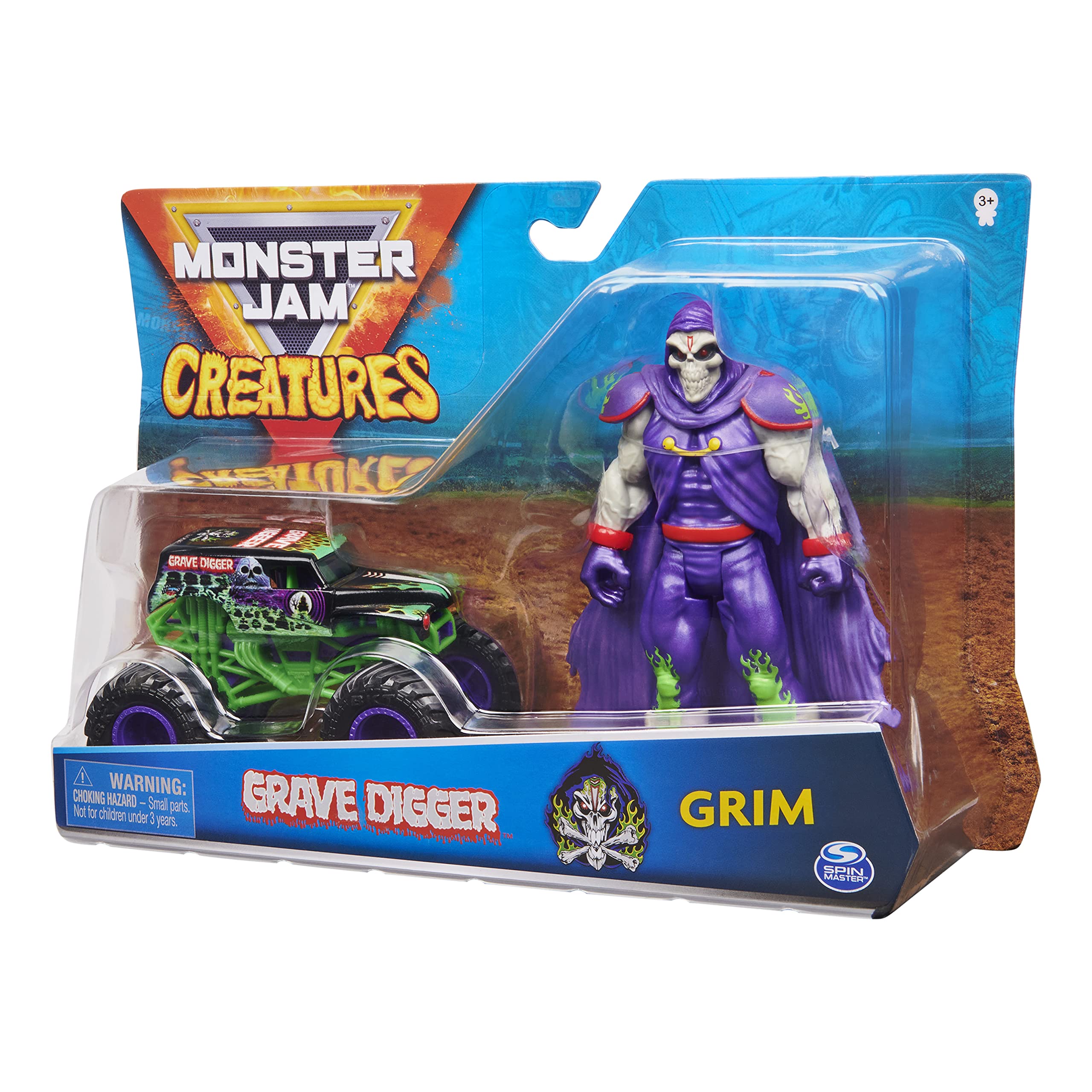 Monster Jam, Official Grave Digger 1:64 Scale Monster Truck and 5