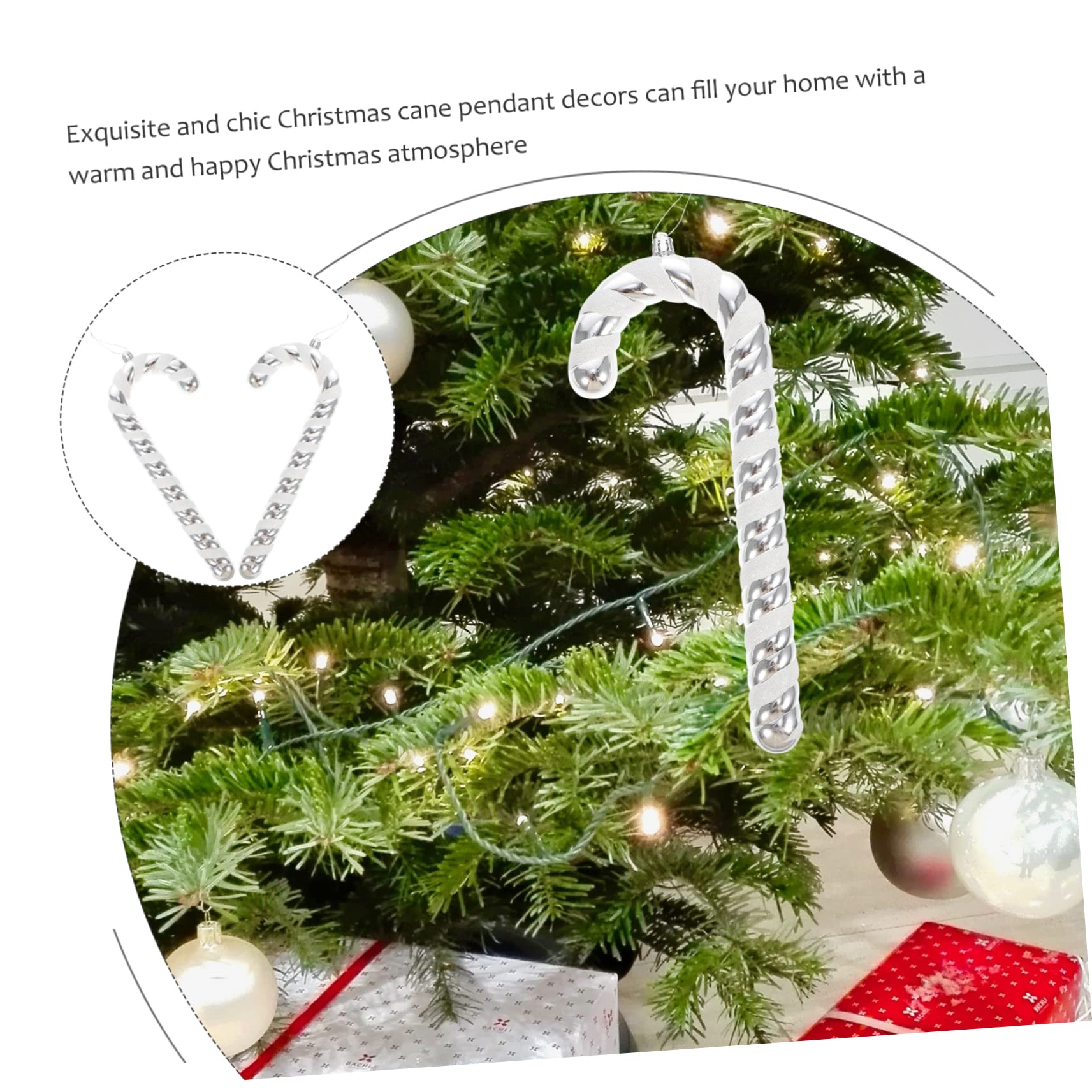 Ciieeo 8 STK Weihnachtsstock Weihnachtsbaum Hängende Ornamente Zuckerstangen-Ornamente Weihnachtsbaum Anhänger Weihnachtsschmuck Zuckerstange Weihnachtsbonbonverzierung Rot Plastik