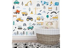 Construction Vehicles Wall Stickers - 6 Sheets 90 Pcs