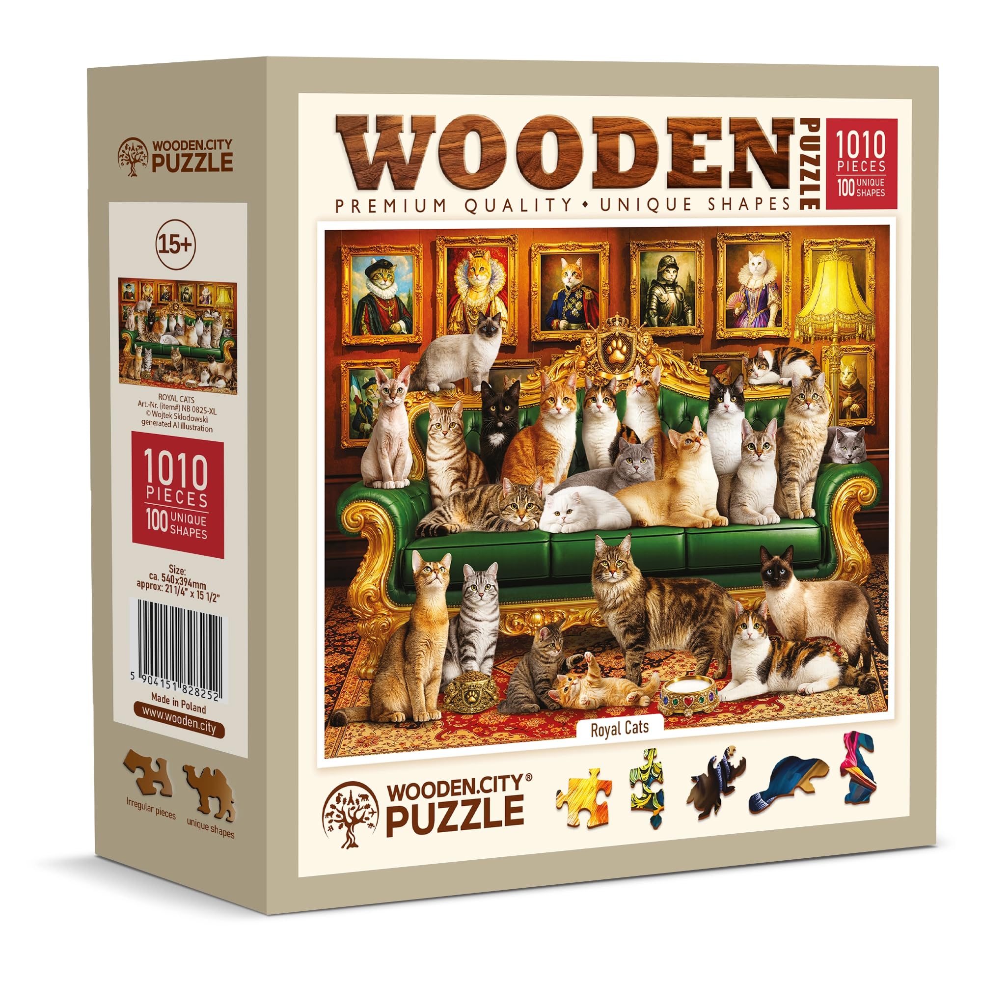 WOODEN.CITY Royal Cats Puzzle en bois 1000 pièces pour adultes