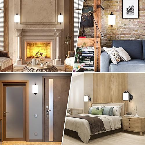 Miniatura 6 de Apliques de pared para dormitorio, baño, accesorios de iluminación modernos de tocador, negro mate, faroles de iluminación de montaje en pared con