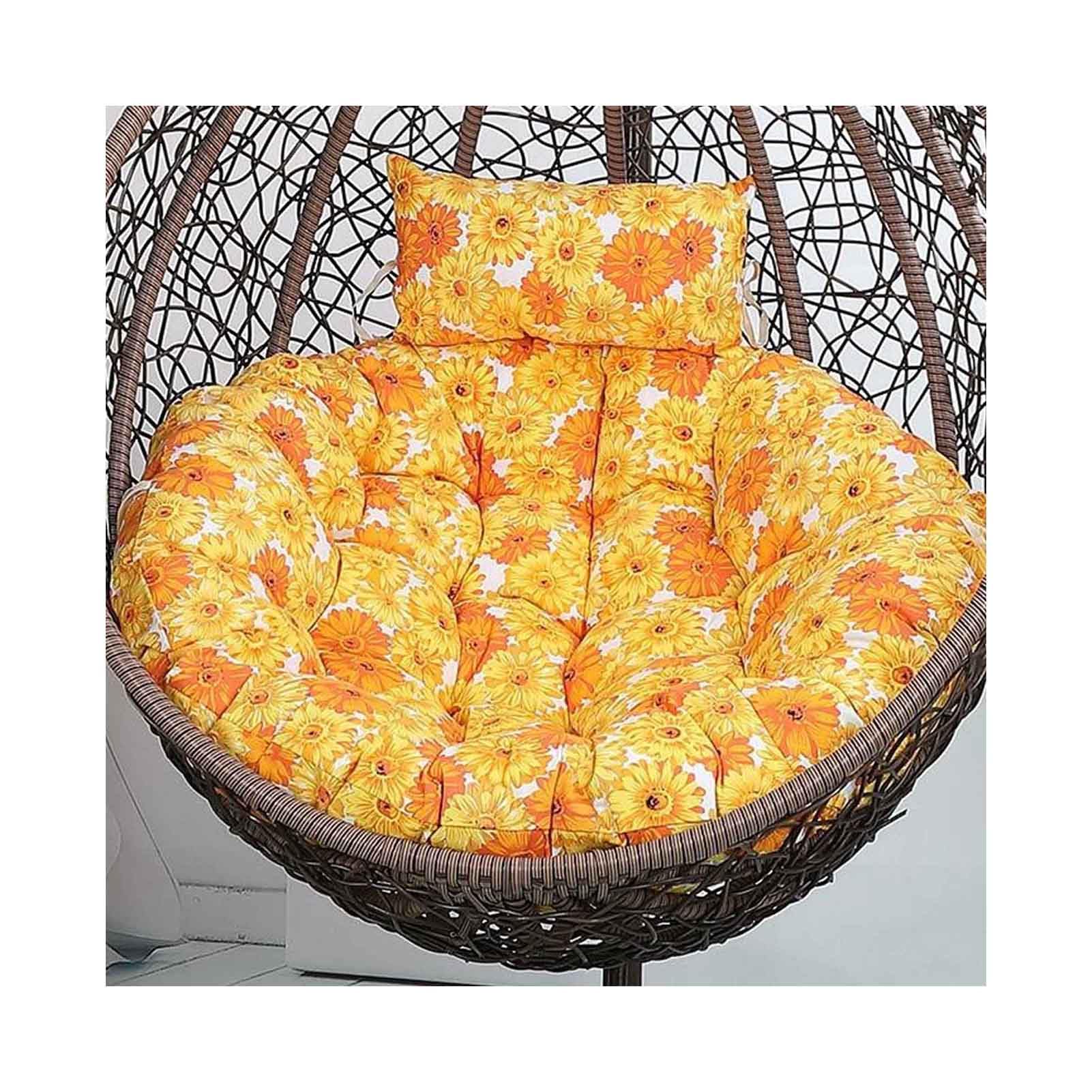 Egg Chair Cushion Replacement Hanging Basket Swing Chair Cushions With Headrest, Outdoor Indoor Thick Large Seat Cushion With Pillow Nest Back (Chair Not Included) (45" (pad jacket only),Q)