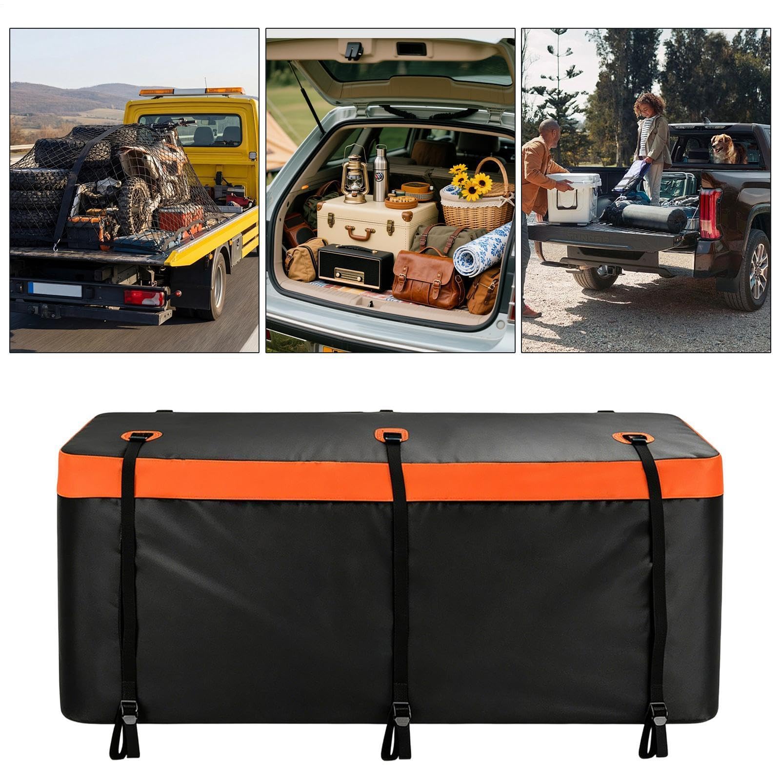 Lkw-Ladungstransporttasche,550 Liter faltbarer wasserdichter strapazierfähiger Container - Anhängerkupplungs-Ladetasche,Für Lastkraftwagen Auto Automobil Kraftfahrzeuge Gepäck Straße Outdoor Außenbere