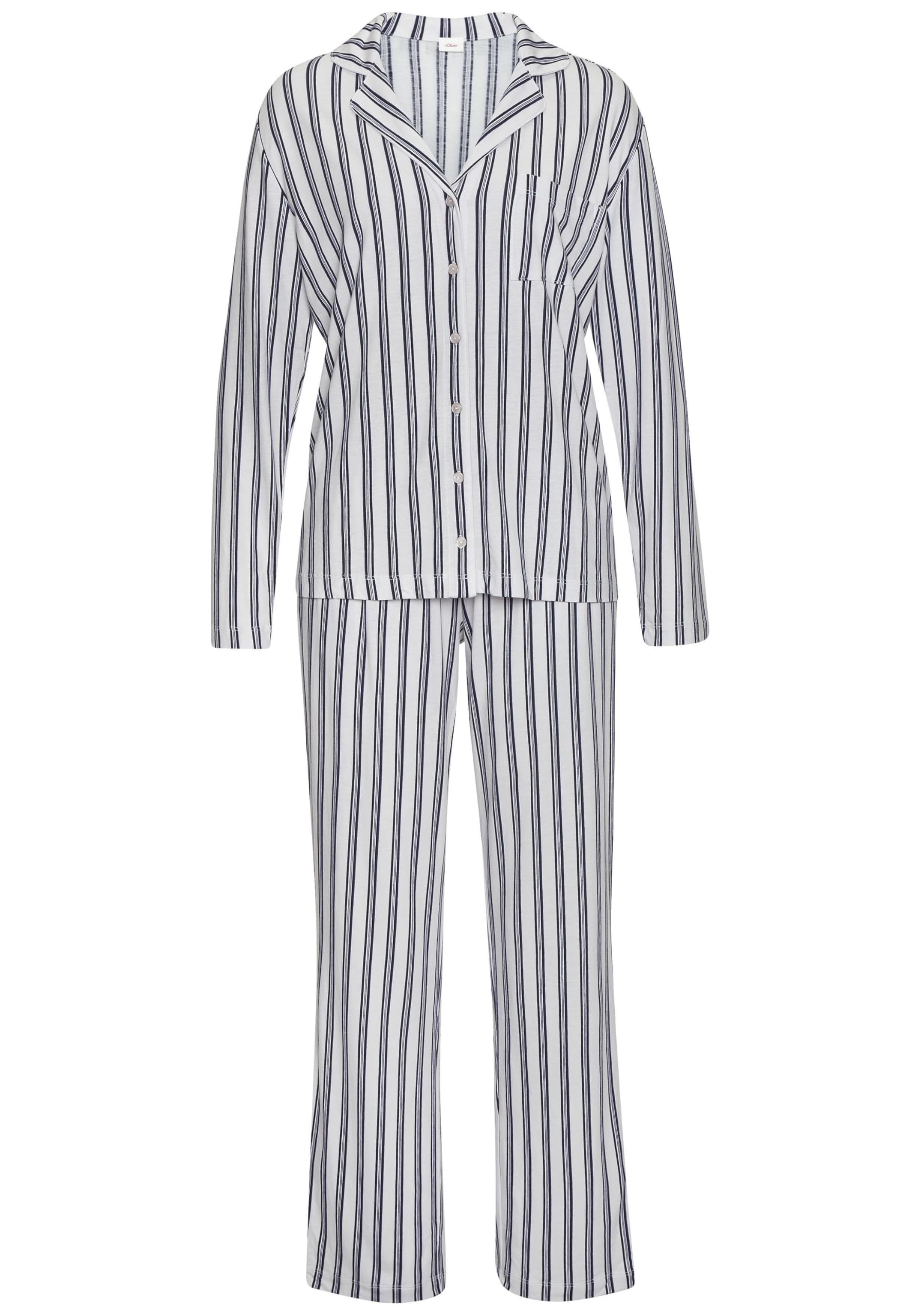 s.Oliver Damen Pyjama bequem geschnitten mit Alloverprint, Single Jersey-Qualität, toller