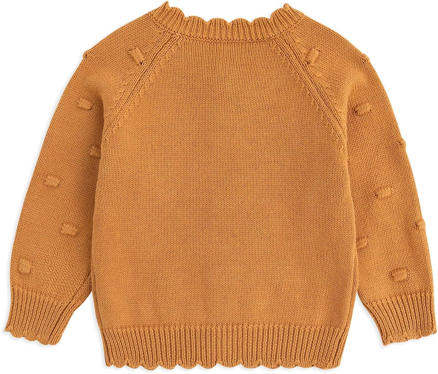 Simplee kids Baby Girl Knit Cardigan Sweater Cream Cotton Autumn Coat - Image 3