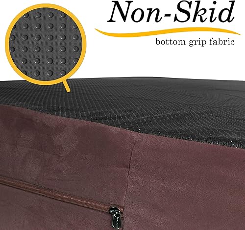 Miniatura 3 de Kopeks  Cama ortopédica de perro con espuma de memoria, con almohada y forro impermeable , L, Marrón Chocolate