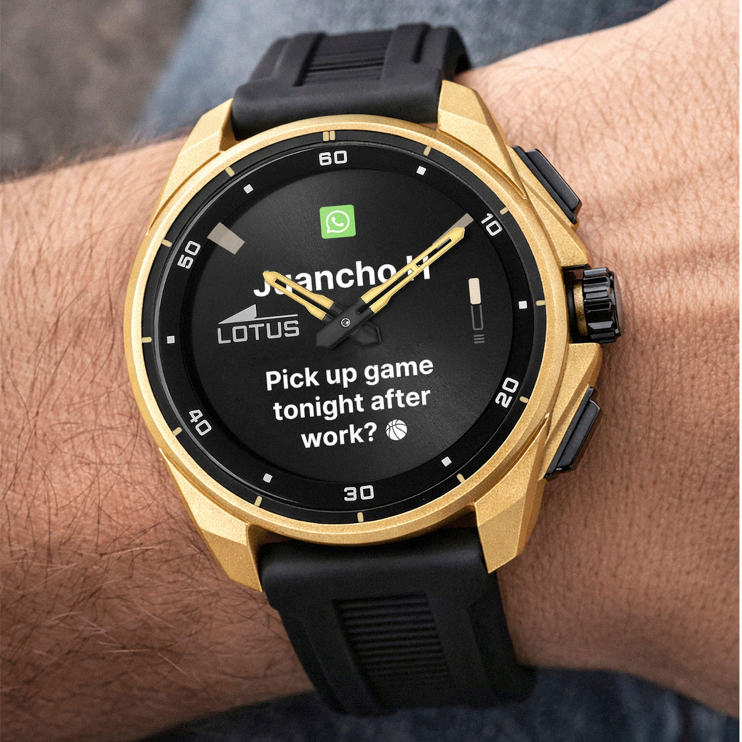 LOTUS Smartwatch Hombre Híbrido Connected Full D - Negro y Dorado