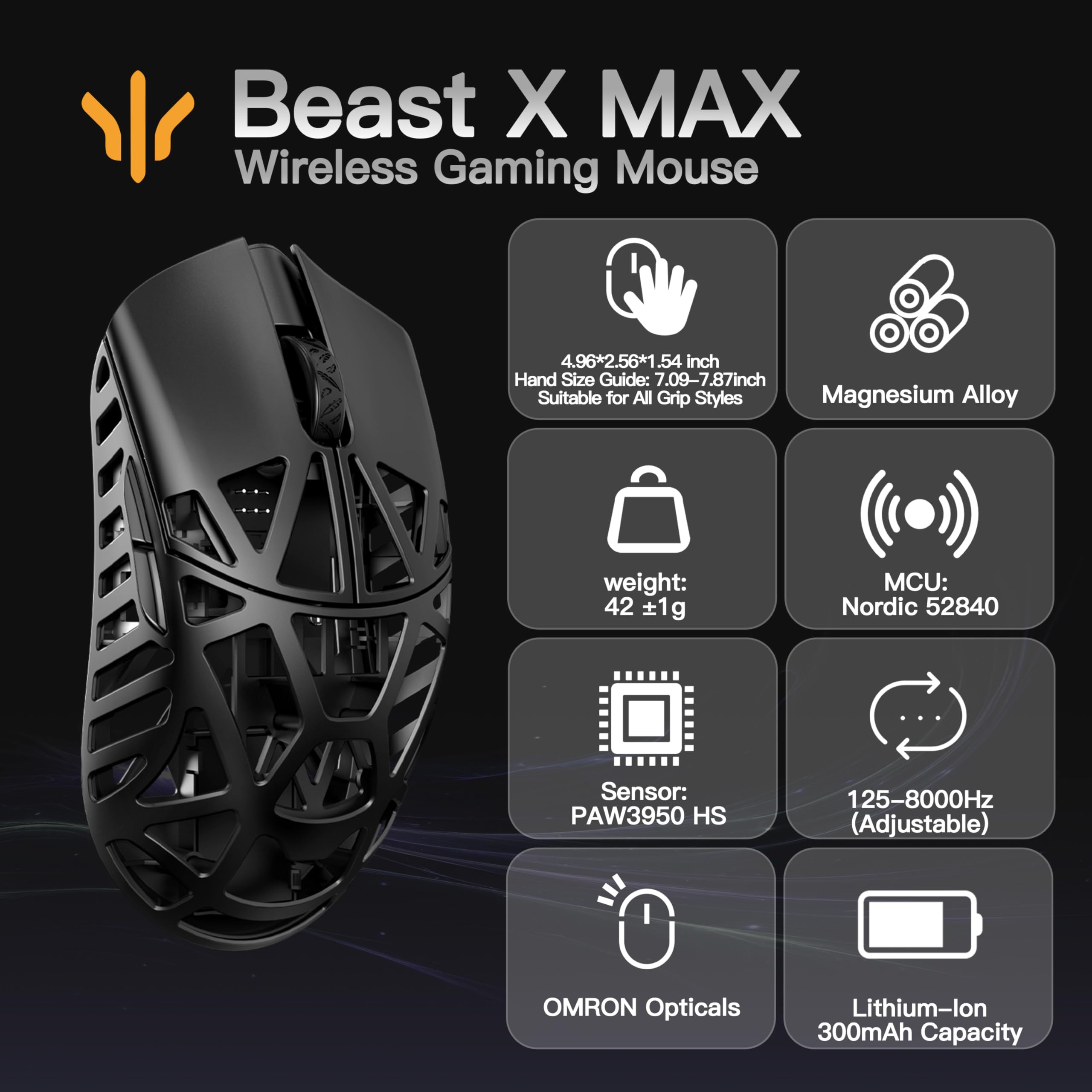 Amazon.com: KEEBMONKEY WLMOUSE Beast X Max Wireless Gaming