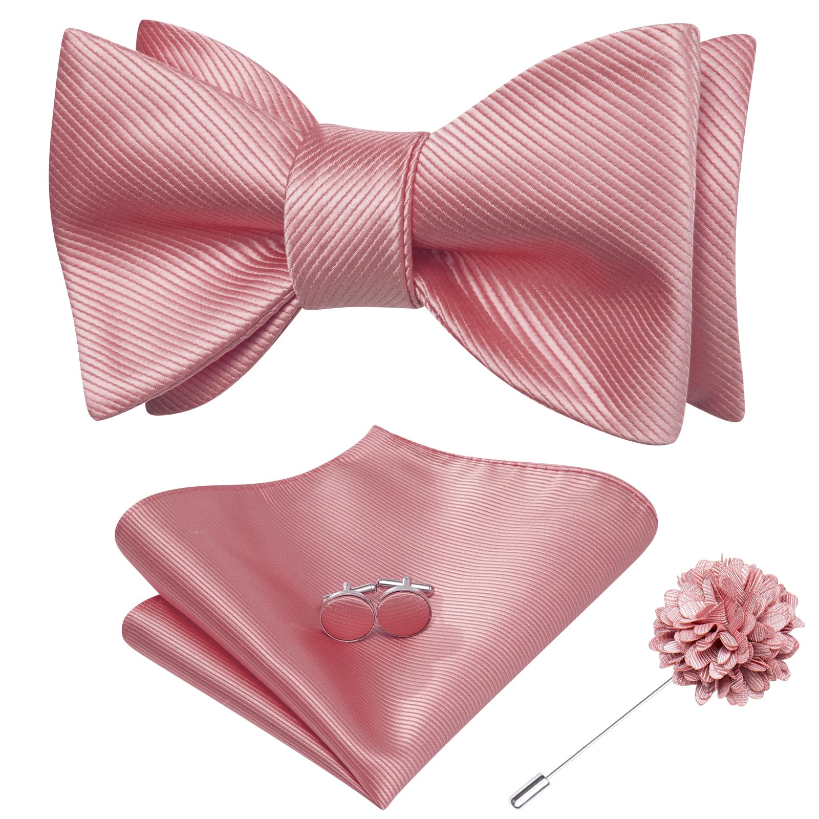 Dubulle Self Tie Bow Ties for Men Silk Paisley Bowtie Lapel Pin Set