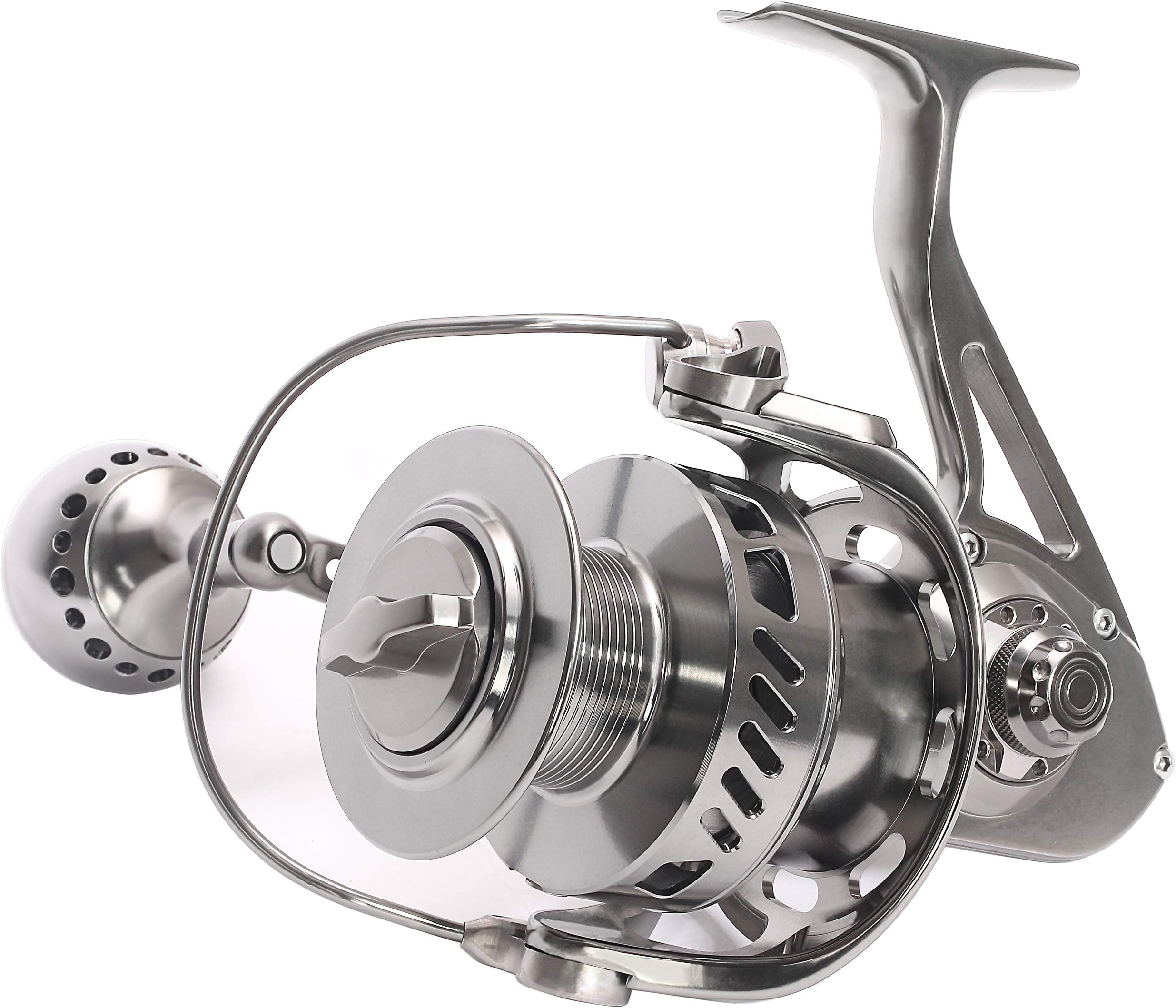 CNC Full Metal Spinning Fishing Reel Powerful Freshwater Saltwater Reel 17kg or 37lbs Long Cast Big Game Boat Fishing 12 Stainless Steel Ball Bearings Size 3000 16lbs-150yards