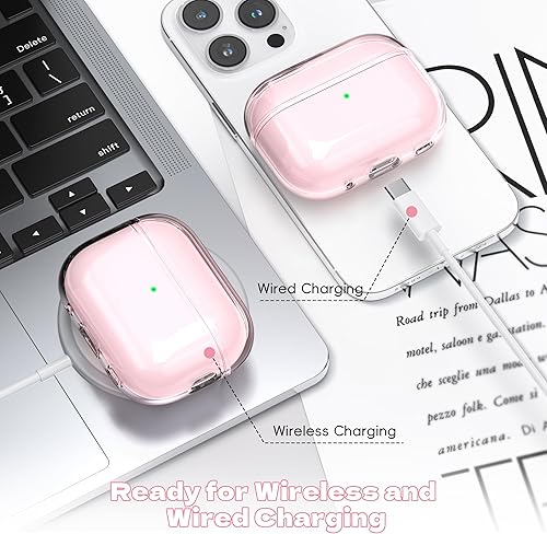 Miniatura 7 de Funda para Airpods Pro 2, compatible con Airpods Pro de 2 generación, puerto de carga USB C, transparente, suave, transparente, de grado militar, a
