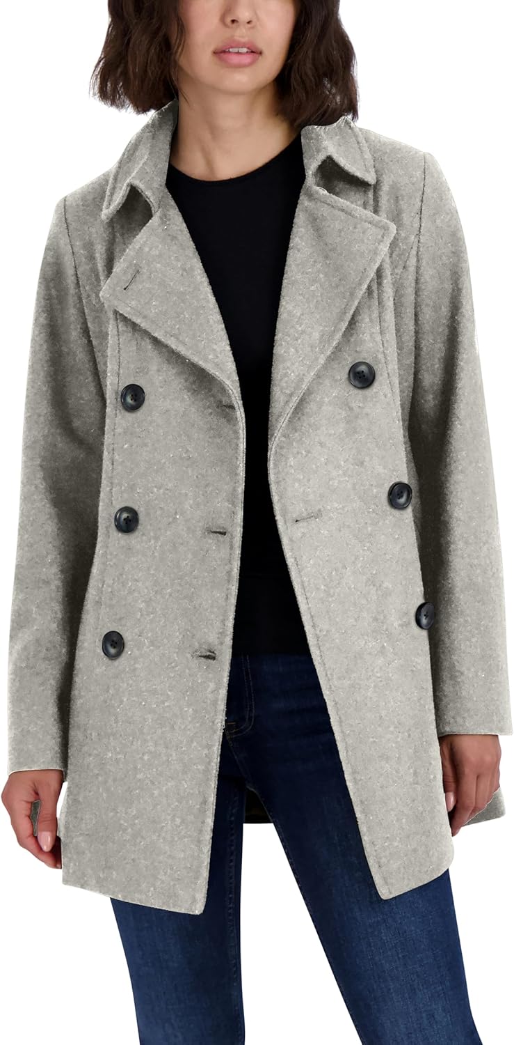 Nautica Women's Peacoat Wool Blend Double Breasted Winter Coat - Image 2