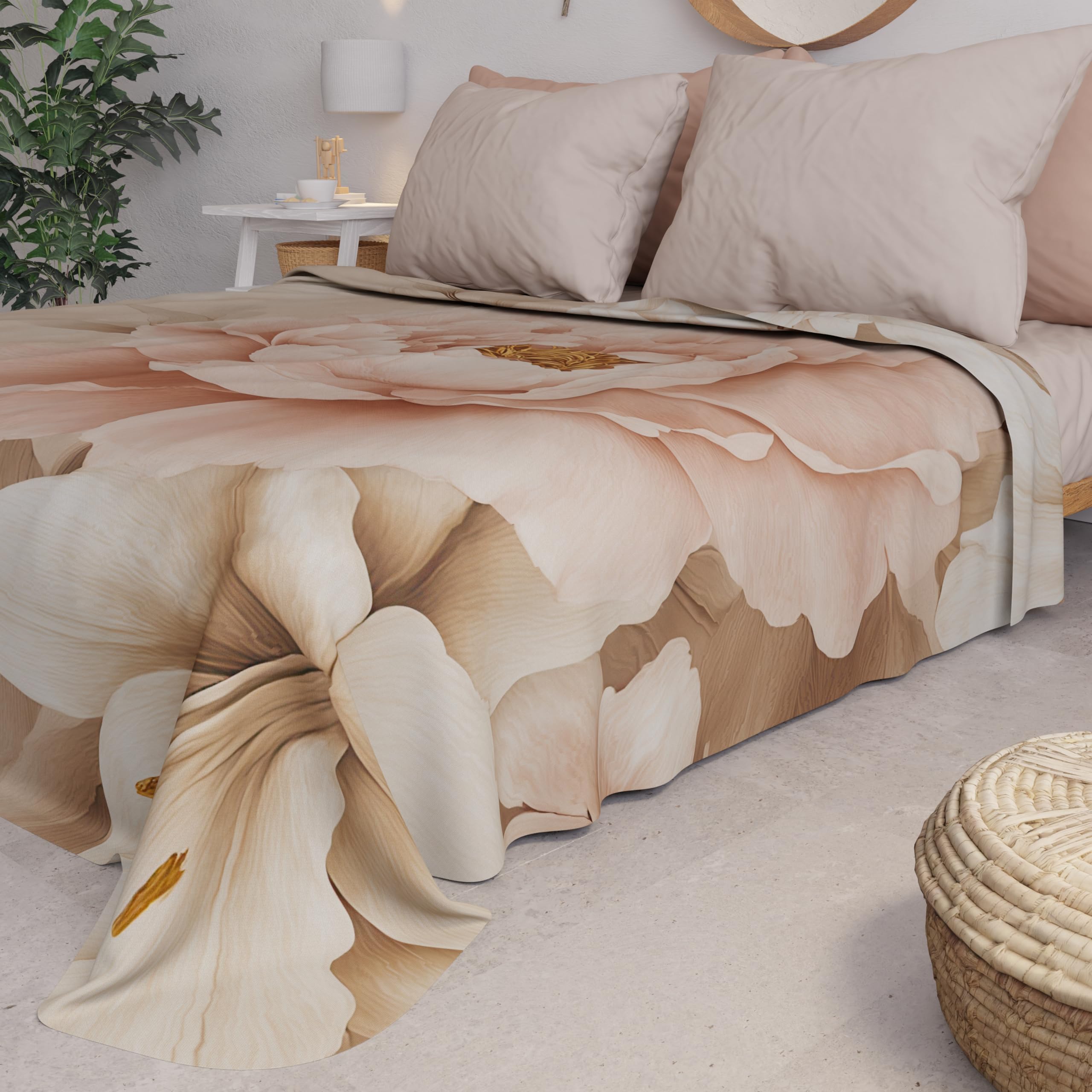 PETTI Artigiani Italiani - Spring Summer Single Bedspread Lightweight Single Bed Sheet Bedspread Floral 26 100% Made in Italy - Image 4