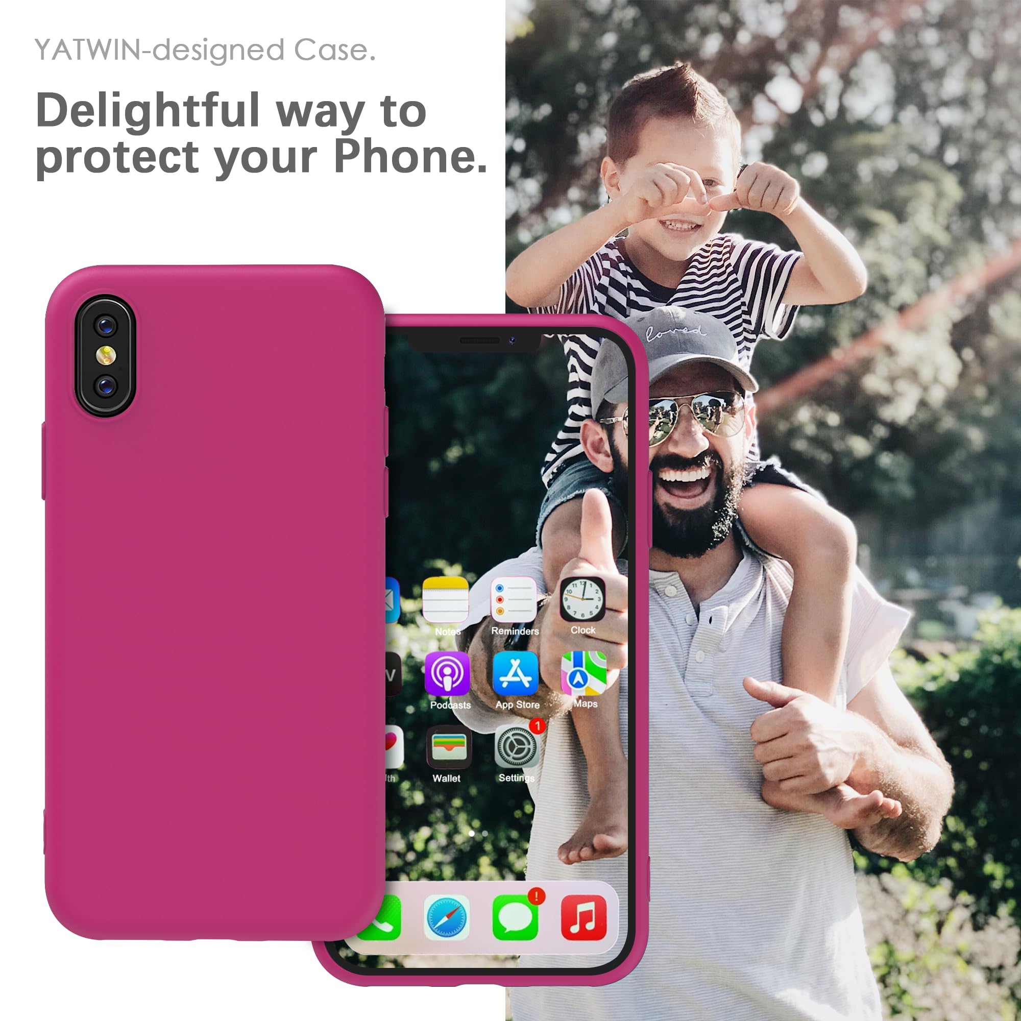 YATWIN Silicone Case for iPhone X/XS, Soft-Touch, Shockproof, DustProof - Image 2