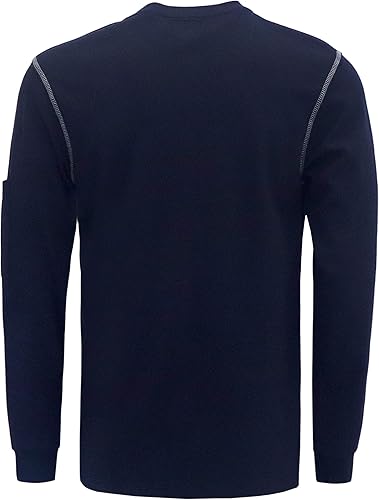 Miniatura 3 de Camisas FR para hombres de manga larga Henley 7oz 100% algodón FRC camisa de soldadura de ropa