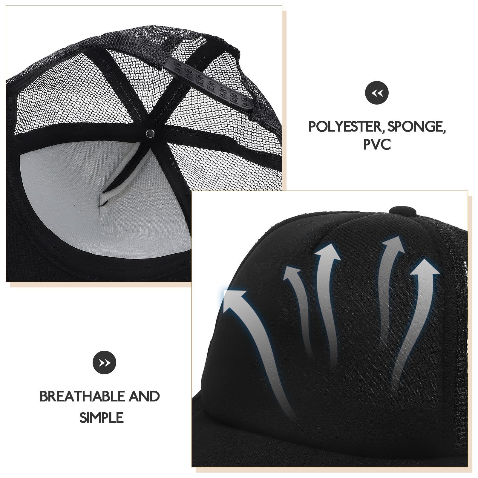 Cappello da Baseball in Rete Bianco per Uomo, Facile da Pulire, in Poliestere, per attività all Aperto e Escursionismo, Design Traspirante e Comodo da Indossare